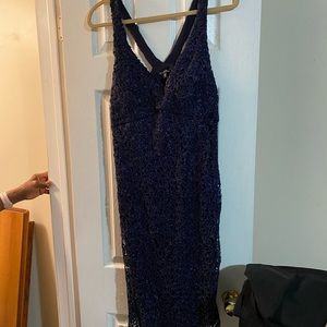 Sparkly dark blue marina dress